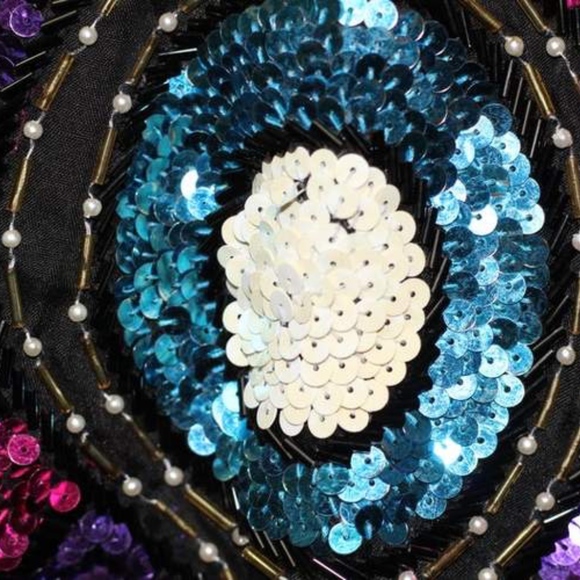 Lisa Ashley Original Black Silk Wool Sequenced Swe - Picture 3 of 7